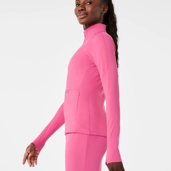 Figs Contour Knit Jacket F*ing Pink NWT - Picture 2 of 6